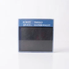Robert Bruce Mens Black Trifold Leather Wallet Credit Card Holder New
