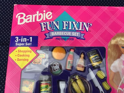 NEW Barbie Fun Fixin' Barbecue Set - Mattel # 67431 3-in-1 W-3 | eBay