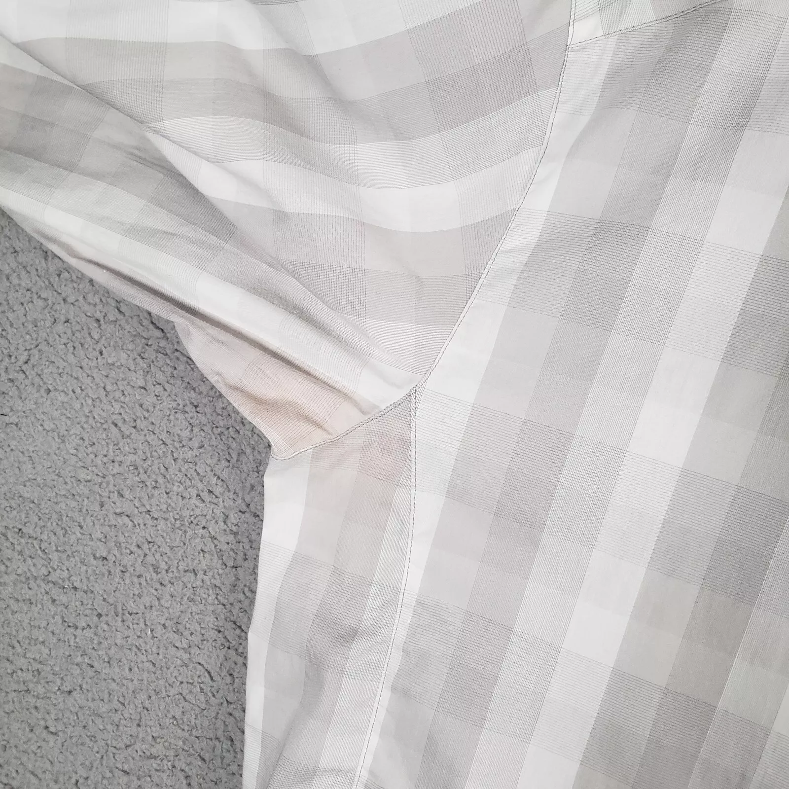 arcteryx plaid cotton blend long sleeve button up stained shirt