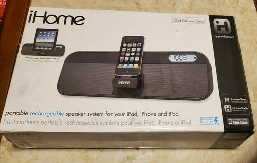 iHome ID28 iPad iPhone Rechargeable Portable Speaker W/ FM Stereo Clock Radio - Picture 1 of 3