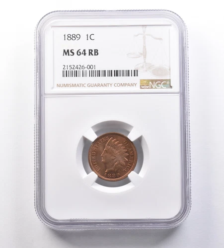 1889 Indian Head Cent MS64 RB NGC *9577