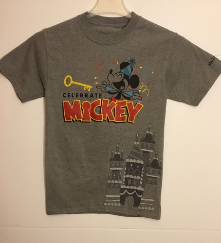 VTG DISNEY CELEBRATE MICKEY HANES BEEFY Men’s Short Sleeve Shirt Small Gray NEW - Picture 10 of 12