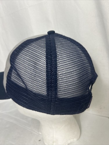 Patagonia Logo Trucker Hat Cap Blue Gray Mesh Hike Trail SnapBack Adjustable - Picture 8 of 17