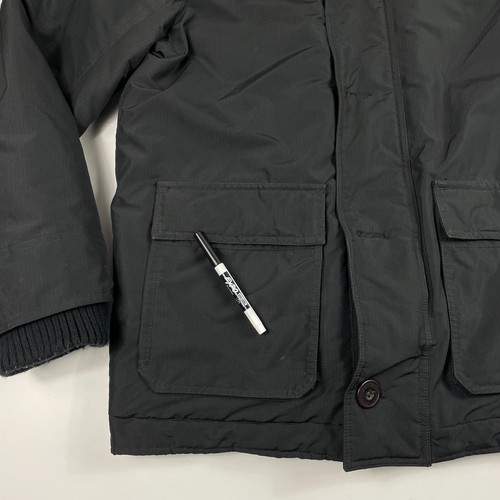 Abercrombie Fitch Jacket Mens Extra Large Black Climafill Faux Fur Hood Skiing - Picture 5 of 15