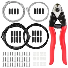 87Pcs Bike Brake Cable Kit, Stainless Steel Wire Cutter, Brake Cable with Hou...