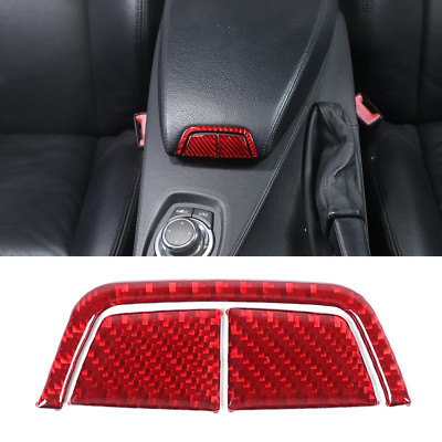 Red Carbon Fiber Center Console button Trim Sticker Passend für BMW 6er E63 E64