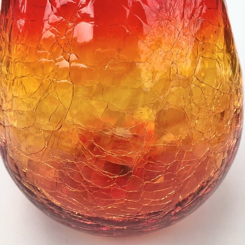 Walter Blenko Amberina Crackle Glass Vase 2014 READ 11” - Picture 5 of 18