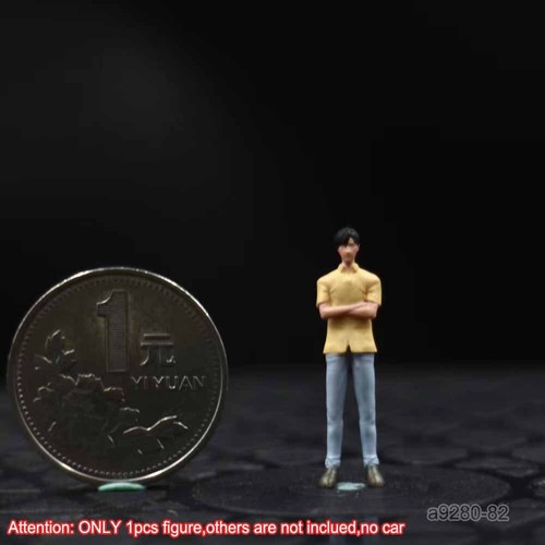 Painted 1/64 Initial D Man Diorama Figure People Fit Car Street Sand Macro Scene - Picture 5 of 14