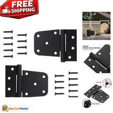 Rust-Resistant 3.5” Heavy Duty T Hinges for Gates and Fences, 2-Piece Set