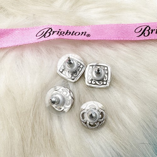 Brighton 2 Pair Earrings: Betsey & Rio Crystal Mini Silver Plate Post 3/8" - Bild 5 von 6