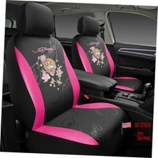 Tiger Print Car Seat Covers Premium Leather Front Seat Covers Hot Pink