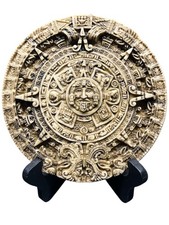 Calendario Azteca Sol Piedra Placa 7” – Estilo Piedra Marfil – Arte Decorativo de Pared