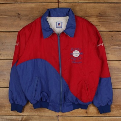 Vintage Rennoe Windbreaker Jacket XL 90s Baseball USA Made Red