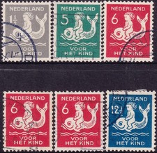 NETHERLANDS 1929 Child & dolphin charity issue sc. B37-B40 cv. $30 usd