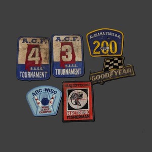 Vintage Patches Lot Alabama Fishing ACF B.A.S.S. Goodyear ABC-WIBC