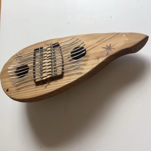 Large Hand Carved Gourd 20 Key Double Thumb Piano "Kalimba" 14”