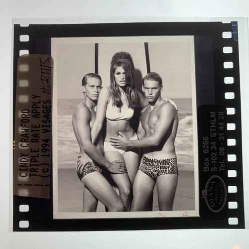 CINDY CRAWFORD  - Rare Original Press Photo Transparency by HERB RITTS 1994