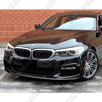 Ikon Motorsports Compatible With 17-20 BMW G30 5 Series MT M Sport HM Style Front Bumper Lip Splitter Unpainted Black