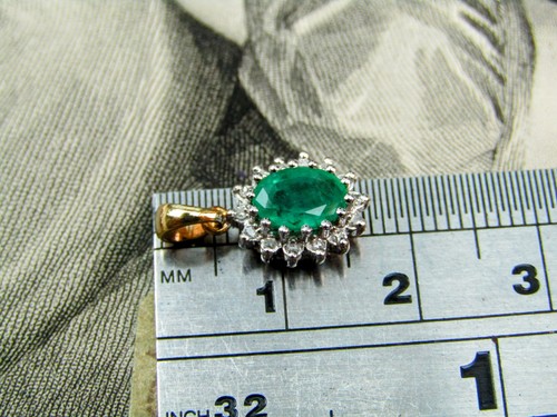 Charm - 9CT Gold Emerald & Diamond Posy Charm (M3LV) - Picture 7 of 7