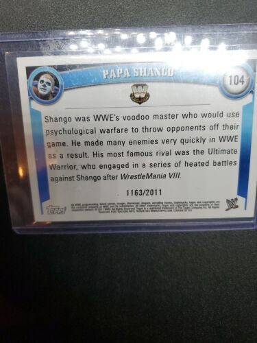 2011 Topps WWE Blue /2011 Papa Shango #104 Numbered 1163 of 2011 - Bild 5 von 5