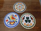 Lot of (3) Vintage Jacob Zook Pennsylvania Dutch Hex Signs 7.5"