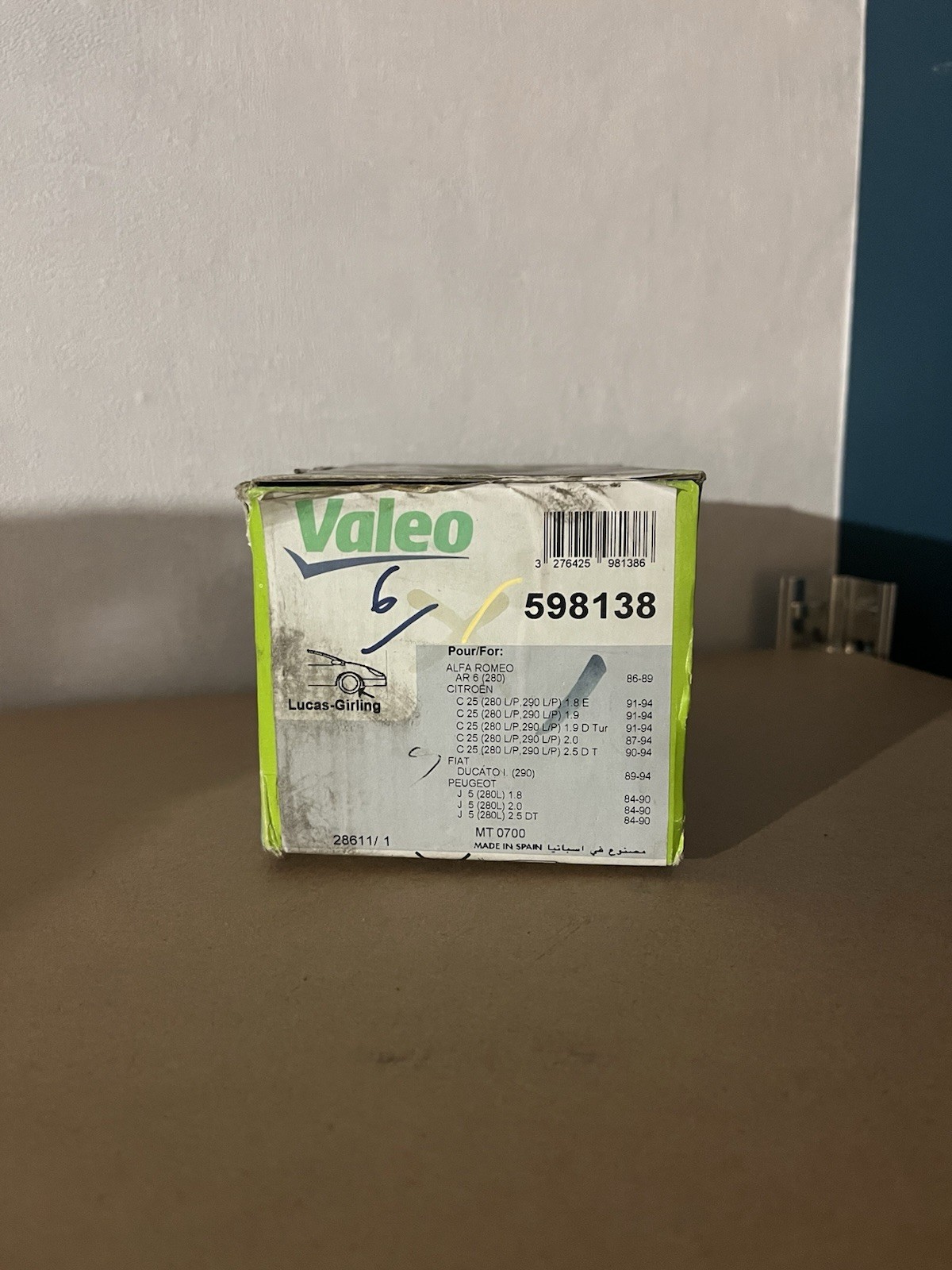 Plaquettes de frein VALEO 598138 kit auto pour freinage avant mécanique