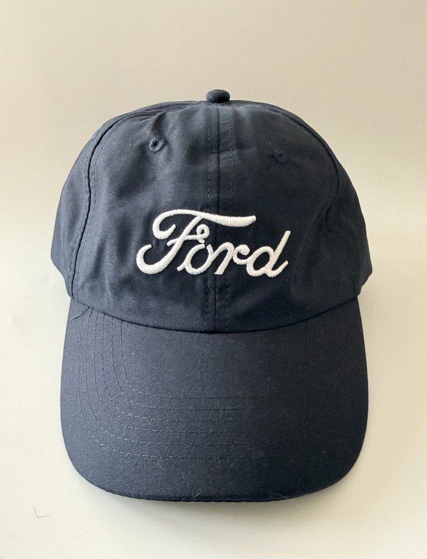 Navy Blue & White Ford Classic Script Men’s Or Women’s Adjustable Strap Cap Hat