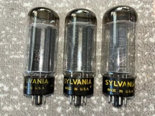 3X Matched Sylvania 5U4GB Power Tubes Black Plates Top O Getters Tested Strong