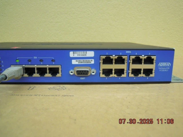 Adtran NetVanta 838T 8-Port Metro Network Ethernet Switch | 1172838G1 | AC Cable - Image 3 of 4
