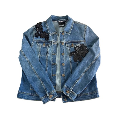 Nanette Lepore | Button Denim Sequin Floral Jean Jacket | Women’s Size M - Picture 13 of 13