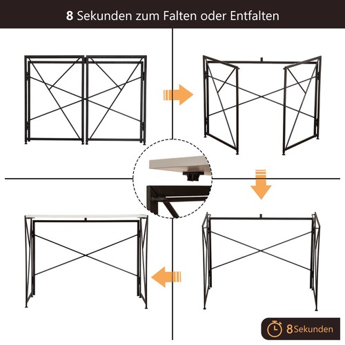 Klapptisch Computertisch 100x50x75cm Gaming Schreibtisch PC-Tisch Bürotisch - Bild 7 von 37