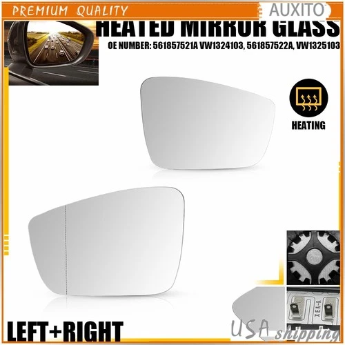Mirror Glass For 2012-2015 Volkswagen Passat Heated Left Right Side VW1324103 H