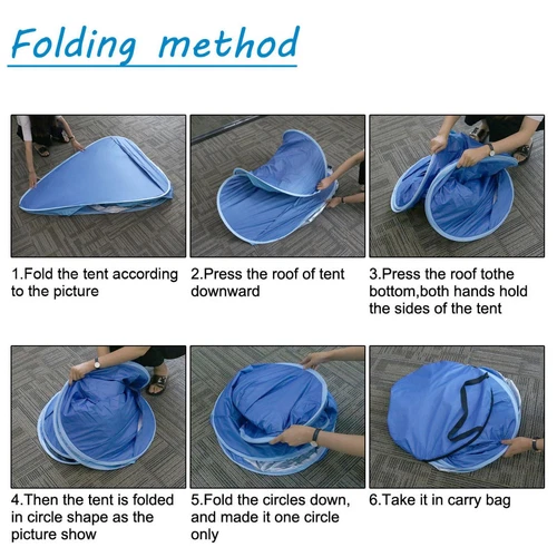 Beach Tent Folding Sun Shelter Instant Portable Blue - Picture 5 of 7