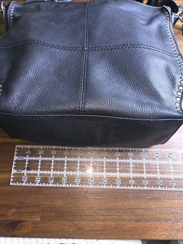 The Sak Black Textured Supple Leather Large Shoulder Bag Purse Studs See Photos - Picture 9 of 12