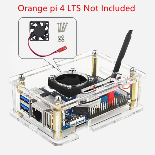 DIY Acrylic Transparent Protective Case w/ Heat Cooling Fan for Orange pi 4 LTS - Zdjęcie 2 z 9