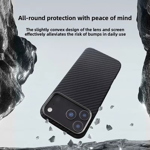 Carbon Fiber Aramid Magnetic Protective Cover Case for iPhone 17 16 Pro Max - Picture 5 of 20