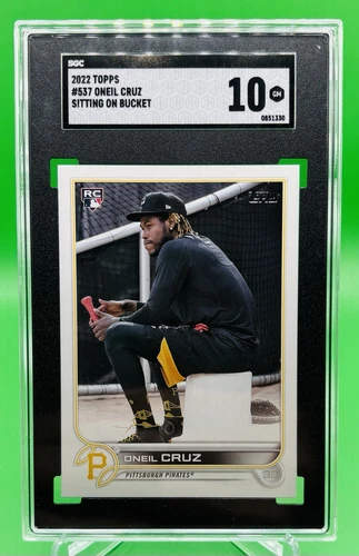 2022 Topps Series 2 Oneil Cruz SP RC “Sitting On Bucket” SGC 10 #537