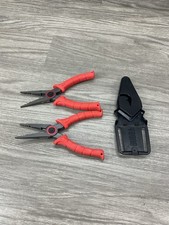 Lot Of 2 6.5" Stainless Steel Pliers with Sheath For Parts Or Repair