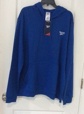 REEBOK Sm Logo Men's Fleece Hoodie Pullover Sweatshirt BOUNDLESS BLUE Sz XL NWT