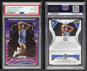 2019-20 Panini Prizm Purple Wave Jordan Poole #272 PSA 10 GEM MT Rookie RC
