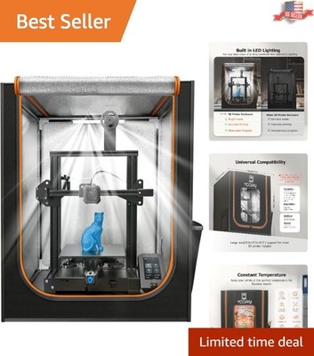 Large LED 3D Printer Cover: Fireproof & Dustproof Tent for Enhanced Printing
