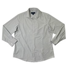 Mizzen+Main Shirt Mens L Large White Windsor Leeward Dress Classic Mini Grid