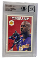 Shaquille O'Neal Signed 2000-01 Fleer #156 LA Lakers BAS Slabbed Auto Grade 10