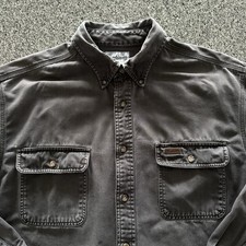 Carhartt Oakman Work Shirt Mens L Heavy Button Up Canvas Workwear S09MOS