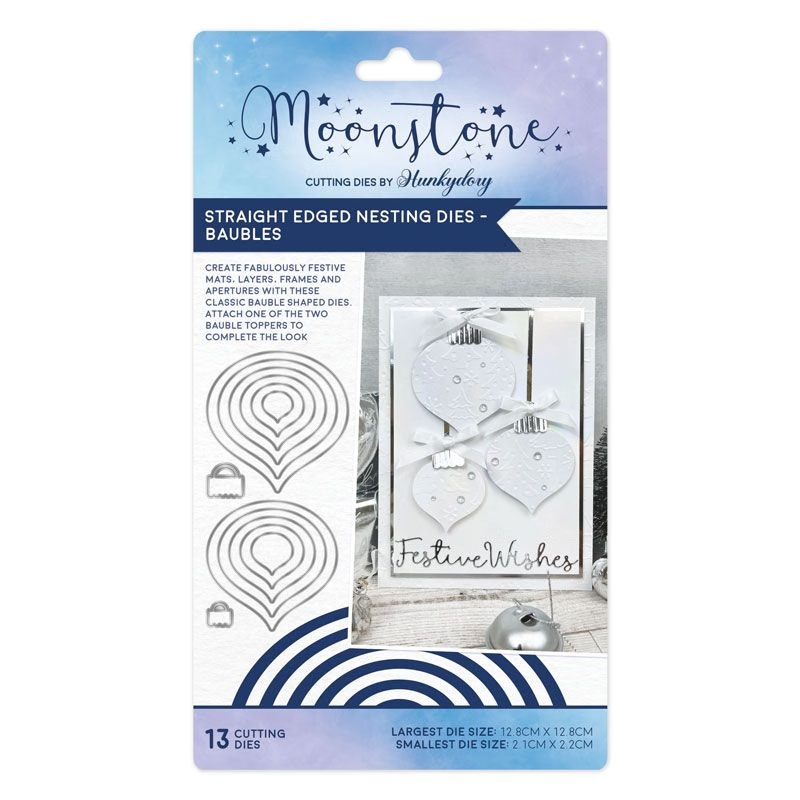 Hunkydory Moonstone - Straight Edged Nesting BAUBLES Craft Die Set - MSTONE1032