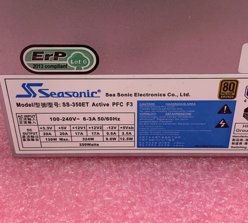 Seasonic Electronics SS-350ET 350W Power Supply - Afbeelding 9 van 11