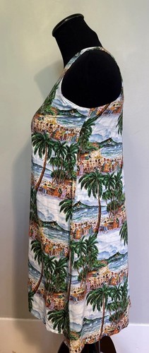 Guy Buffet By Reyn Spooner Tropical Hawaiian Beach Scene Girl’s Dress Size 10/12 - Picture 3 of 12