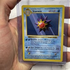 Pokémon TCG Starmie Base Set, Shadowless Common Card 64/102 LP+ Vintage Vtg