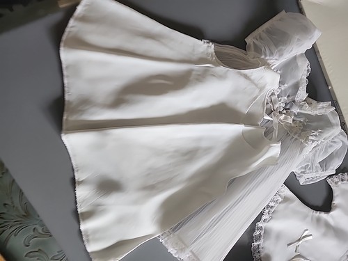 4 Pc VINTAGE Baby Girl Christening Gown Dress Baptism 0-6M - Picture 3 of 6