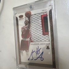 2010-11 Crown Royale Silhouettes Prime Brandon Jennings Game Worn Auto Patch